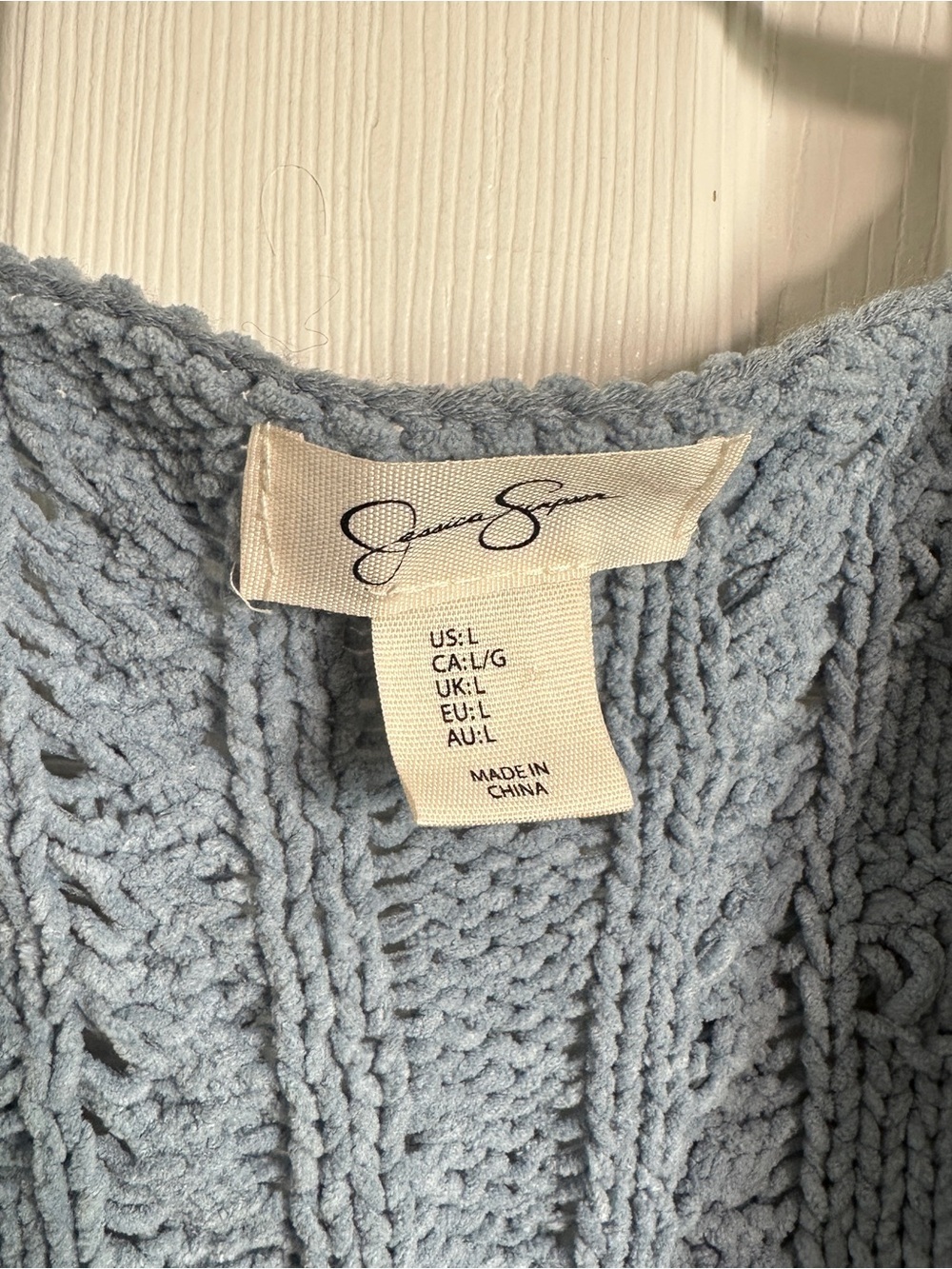 Jessica Simpson Light Blue Cable Open-Front Cardigan - Picture 2 of 3